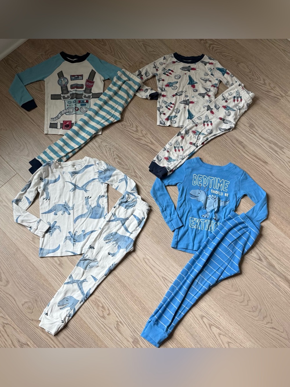 Boy’s Long Sleeve & Pants PJs Bundle - 4 Sets